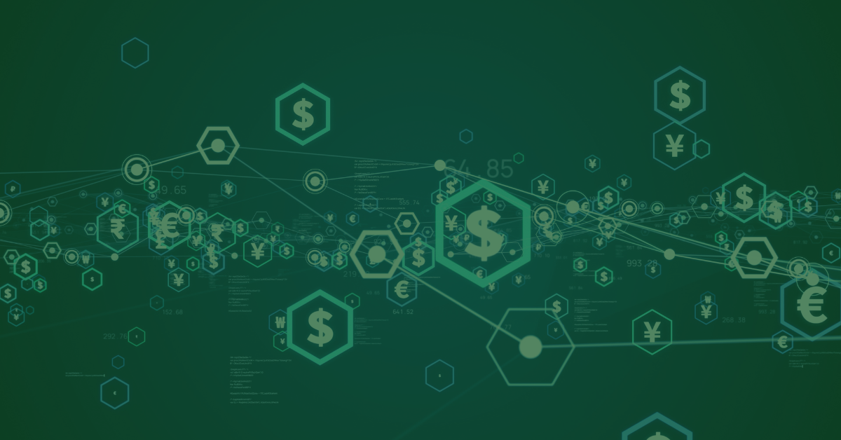 Dollar signs float dynamically on a green background. 