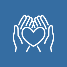 Heart in hands icon